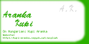 aranka kupi business card